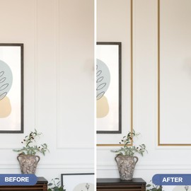 JSIWOTH Peel and Stick Trim, 10 Ft Waterproof Molding for Walls, Mirror Frame, Baseboard, Flexible & Self-Adhesive Trim Copper