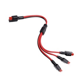 Y Splitter Cable for Anderson, 3-in-1 12AWG Y Splitter Cable Suitable for Portable Solar Generator Power Plants Practical Accessories Compatible with Anderson (Black, Red)