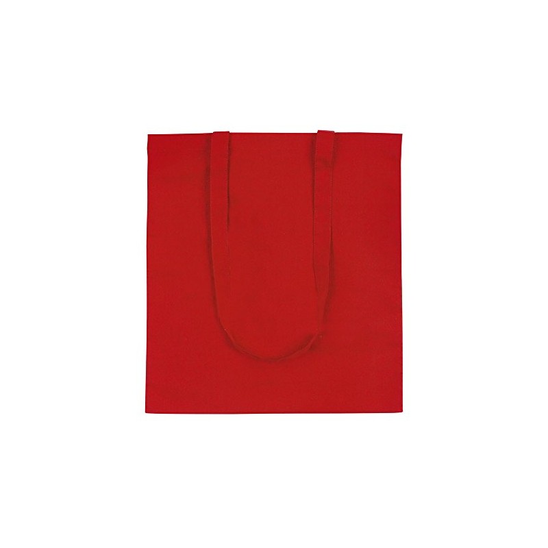 eBuyGB Shoulder Bag Natural Tote Ideal for Printing, Cotton, Red,