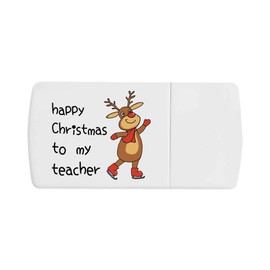 'Happy Christmas to My Teacher' Pill Box with Tablet Splitter (PI00031989)