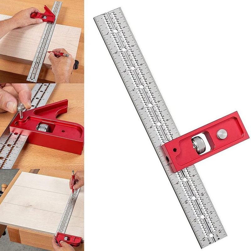 Combination and Double Woodworking Tools Adjustable Woodworkers Edge Rule for