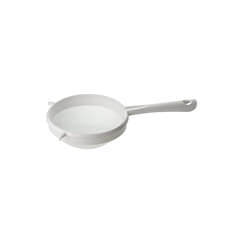 Fackelmann Sieve 19cm⌀, Strainer, Large, Fine Mesh, Plastic, 19x7x34cm, White