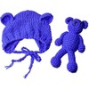 ECYC Newborns Crochet Beanie with Bear Doll Baby Picture Outfits