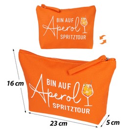 MEJOSER Aperol Gift Cosmetic Bag Toiletry Bag Pencil Case Funny Gifts for Birthday Christmas JGA for Women Men Make Up Bag Travel Makeup Bag, orange, Modern