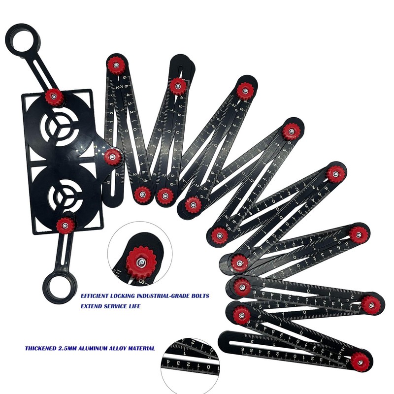 Lyshujli 16 Fold Multi Angle Measuring Tool,16-Sided Ceramic Tile Opening