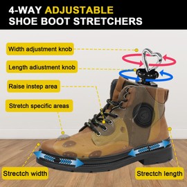 WANNUOQI Shoe Stretcher For Women Men,Boot Stretcher Women Men,Shoe Expander Widener Stretch Length Width Yellow(2pcs for Men's 10-14)