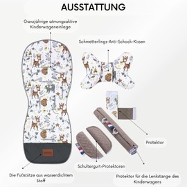 Bambi Dream Breathable Seat Cover Pushchair Seat Cover Buggy Summer Pushchair Accessories Universal Pushchair Insert with Anti-Shock Cushion Buggy Insert Summer