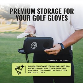 Stripebird - Original Performance Golf Glove Holder Case (Stealth Black) - Protect and Keep Golf Gloves Dry - Moisture Free Storage - Organizer Case