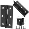 Murtenze 12 Pack 2.5 Inch Door Hinge Cabinet Hinge,Black Butt