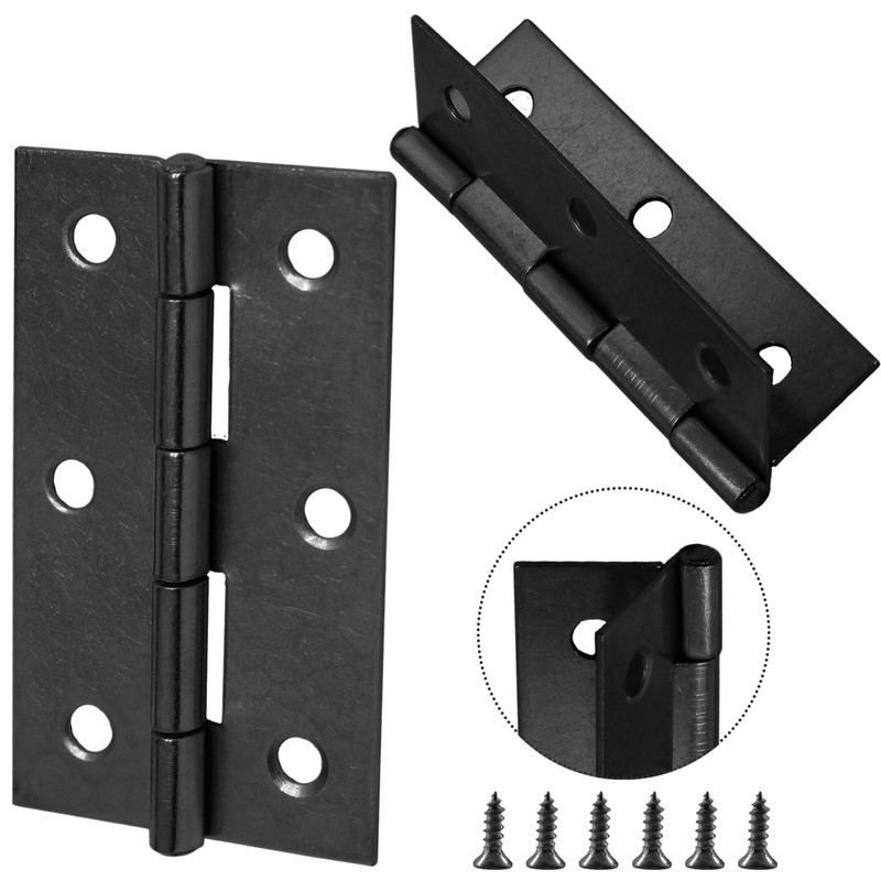 Murtenze 12 Pack 2.5 Inch Door Hinge Cabinet Hinge,Black Butt