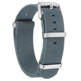 sourcing map Elastic Nylon Watch Band 20mm One-Piece French Watch Strap Waterproof Replacement Wristwatch Strap with Silver Buckle for Men Women, Grey
