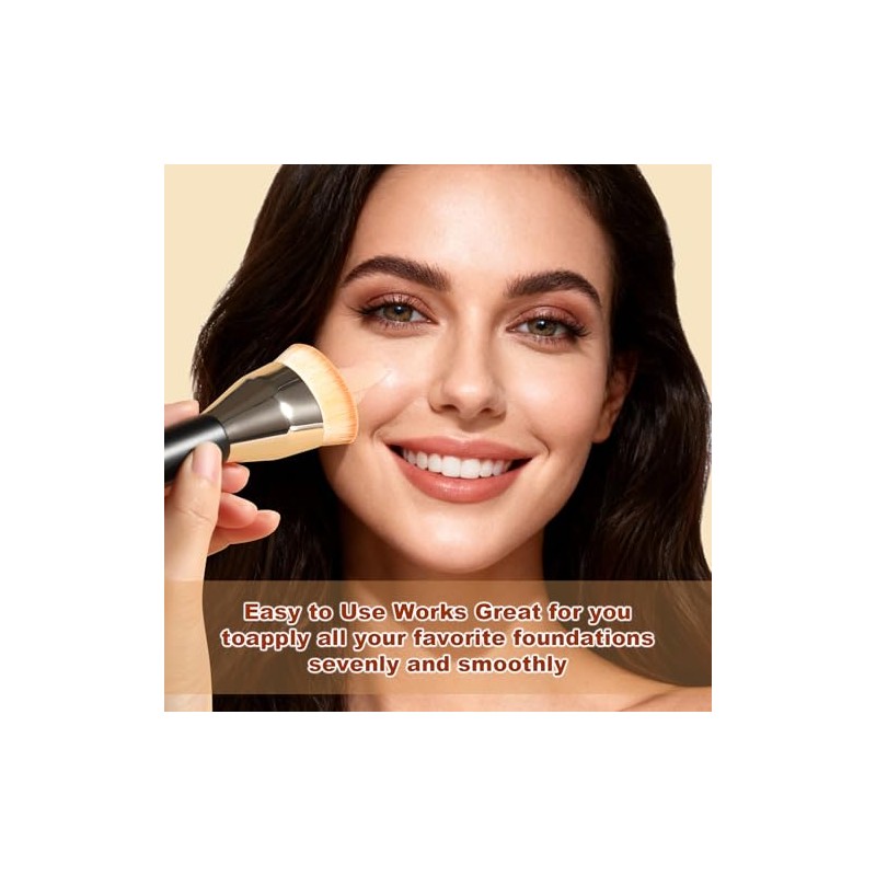 Brocha Kabuki Punta Plana Base Maquillaje Profesional Líquida Difuminar Líquido