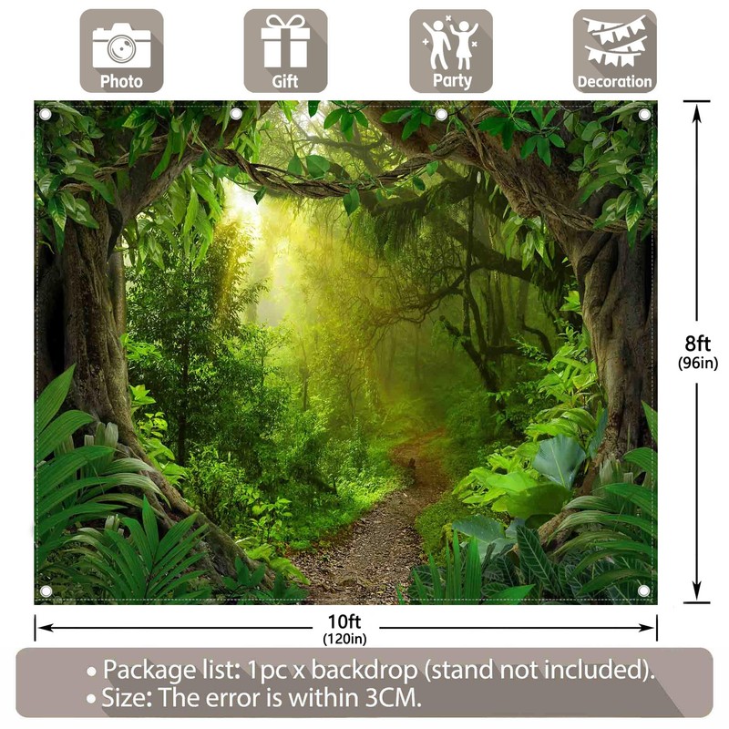 Luminora 10x8ft Fabric Rainforest Photography Backdrop Jungle Forest Tropical Nature
