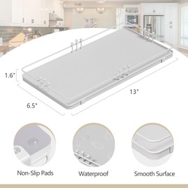 Pursura Toilet Paper Basket, Bathroom Basket for Counter Toiletries Towel Decor TP, Toilet Tank Tray, Guest Back of Toilet Organizer Storage, Vanity Tray for Perfume Makeup, Kitchen 13”x6.5” White