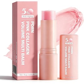 PDRN Pink Collagen Volume Multi Balm Stick - Bálsamo Facial Reafirmante Anti-Edad, Aporta Volumen e Hidratación Instantánea, Reduce Líneas Finas y Arrugas, Restaura el Volumen con Colágeno Marino, Bálsamo Multifunción en Barra (1 pza)