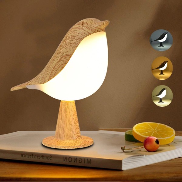 Xhope4u Small Cordless Bedside Lamp, Bird Lamp Touch Sensor, LED