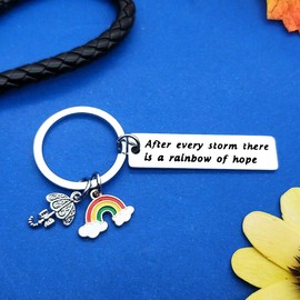 Inspirational Keychain Encouragement Gift After Every Storm There is A Rainbow of Hope Keychain Inspirational Gift for Women Birthday Graduation Gifts for Son Daughter Christmas Gifts for Best Friend