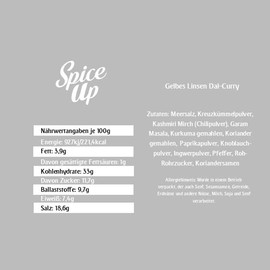 SPICE UP - Yellow Lentil Dal Curry 140g - Original Indian Spice Mix