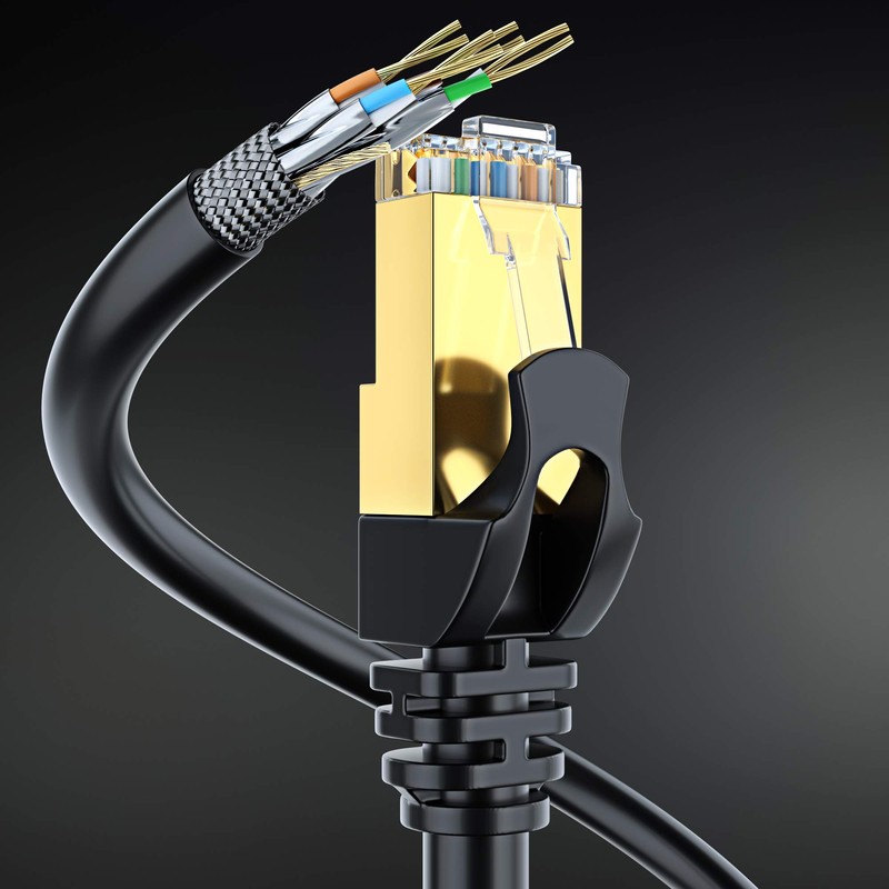 maximm Cat7 Cable de Ethernet, RJ45 Conectores Dorados, 600 MHz,