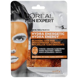 LOreal Paris Mascarilla facial en tela piel cansada hydra energetic men expert loreal paris