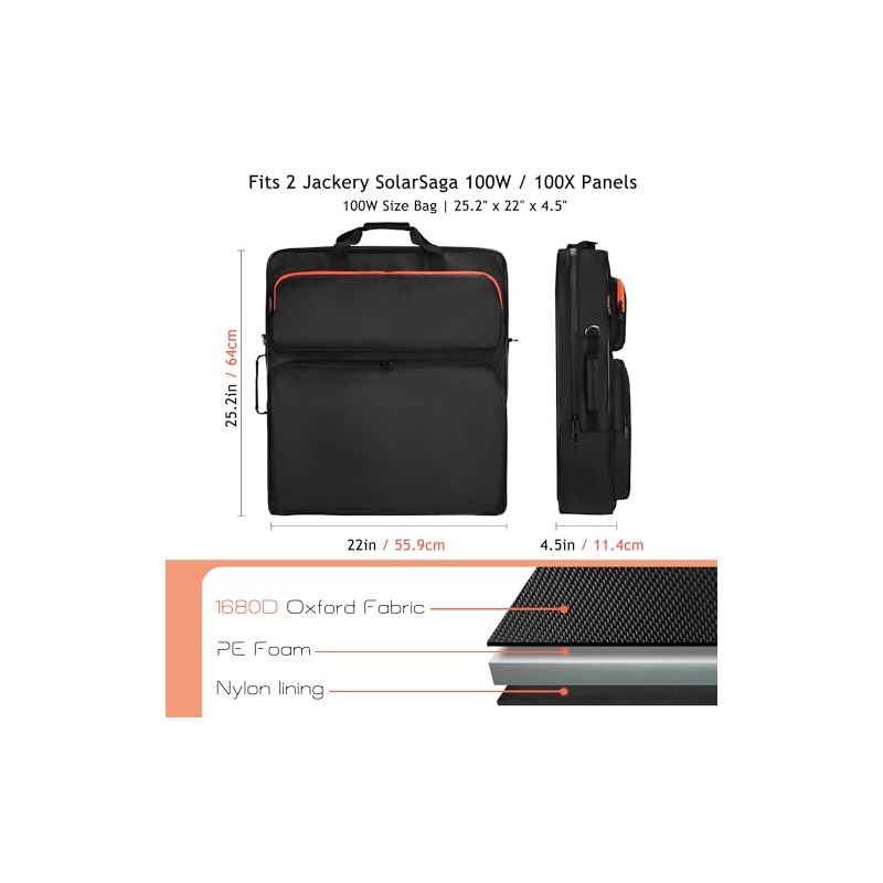 Bolsa de almacenamiento para panel solar compatible con 2 Jackery