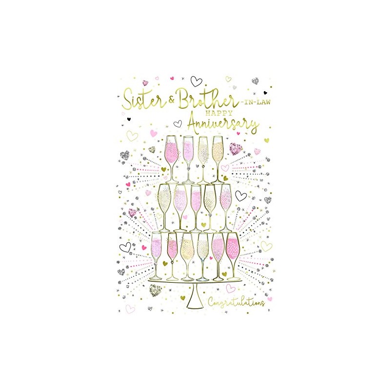 Special Days Sister & Brother In Law Happy Anniversary Champagne