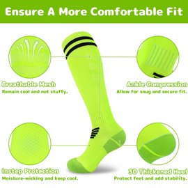 Olreco Soccer Socks Mens Soccer Socks Men Size 10-13 Neon Green Baseball Sock Size 14 Neon Green Mens Baseball Sock Men
