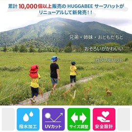 HUGGABEEE Kids Surf Hat, Kids Hat, Safari Hat, Removable Sun Shade Included, UV Protection, S: Inner Circumference 20.9 inches (53 cm), Blue, blue