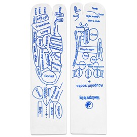 VYIBPDY 1 Paar Reflexology Socks, Fußreflexzonen Socken mit Massage Tools Reflexzonen Socken Akupressur Socken Fußmassage Socken Reflexology Chart Socks Geeignet für erwachsene Männer und Frauen