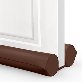 Door Draft Stopper, 30'' to 36'' Under Door Gap Filler Draft Blocker, Windproof Coated Door Bottom Double Side Seal, Easy Install to Stop Cold Air, Noise Sound, Light, Wind, Dust - Brown