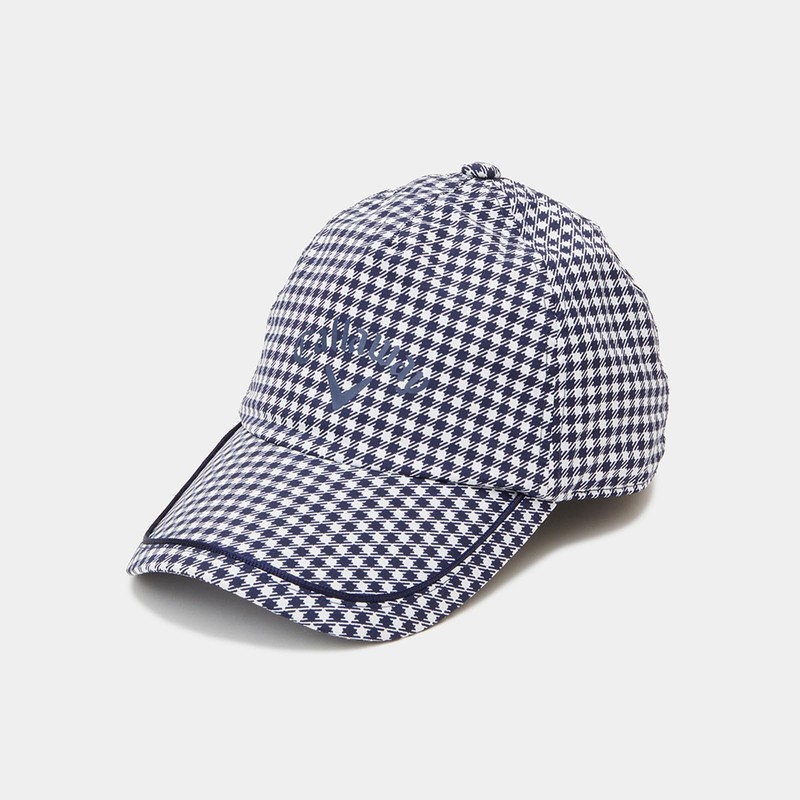 Callaway Women's Classic Rain Cap Rain Cap Gingham Golf, 23SS_1120_Navy