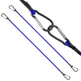 2PCS 24 Inch Bungee Cord with Aluminum Alloy Hook，Superior Rubber Heavy Duty Straps Strong Elastic Rope with Clip for Camping, Tarps, Bike Rack, Car, Included A Drawstring Bag