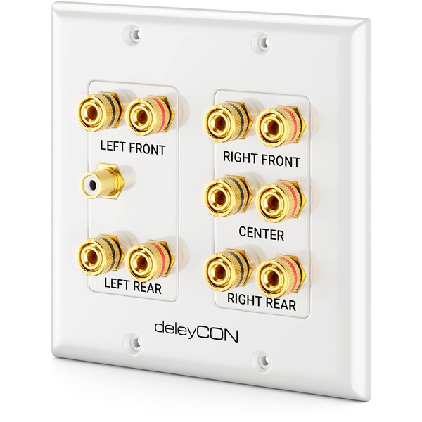 deleyCON Multimedia Speaker Boxes Wall Socket Wall Plate with Banana