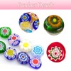 FINEPOTY Beads，144Pcs Glass Beads Flat Round Spacer Beads for Lampwork
