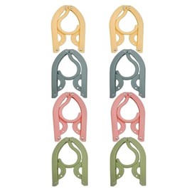 FUNNTY 8Pcs Foldable Portable PVC Clothes Hangers,Travel Hangers,Lightweight Hangers for Clothes Coats Hangers Home Hotel Camping Dorm Travel Cruise Accessories Essentials (Green/Blue/Pink/Beige)