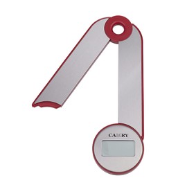 CAMRY Digital Electronic Foldable Kitchen Scales for Travel, Camping On the Go, Foldable Kitchen Scales with you, 5 kg/11 lb,lb:oz/g fl'oz/ml, LCD (Silver-Red)