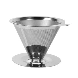 Coffee Filter Size 6, Coffee Filter Stainless Steel, 1 Piece Drip Coffee Ieb, Stainless Steel Pouring Over Coffee Dripper Double Mesh Filter Cup Stand Home Office
