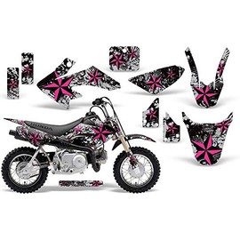 AMR Racing MX Dirt Bike Graphics kit Sticker Decal Compatible with Honda CRF50 2004-2013 - NorthStar Pink