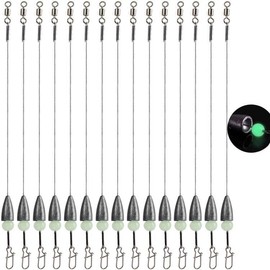 THKFISH Pesos de pesca con bala de pescar preaparejados Carolina Rigs listos para pescar Carolina Rigs 3/8 onzas, 15 unidades