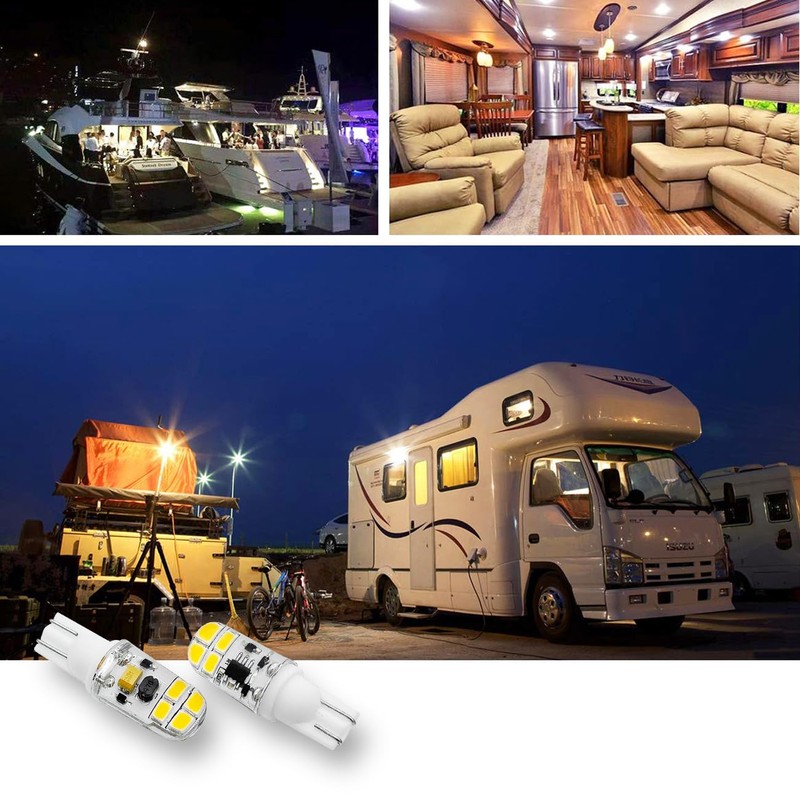 KAKEMONO T5 T10 Wedge Base 2W LED Bulb for 12V
