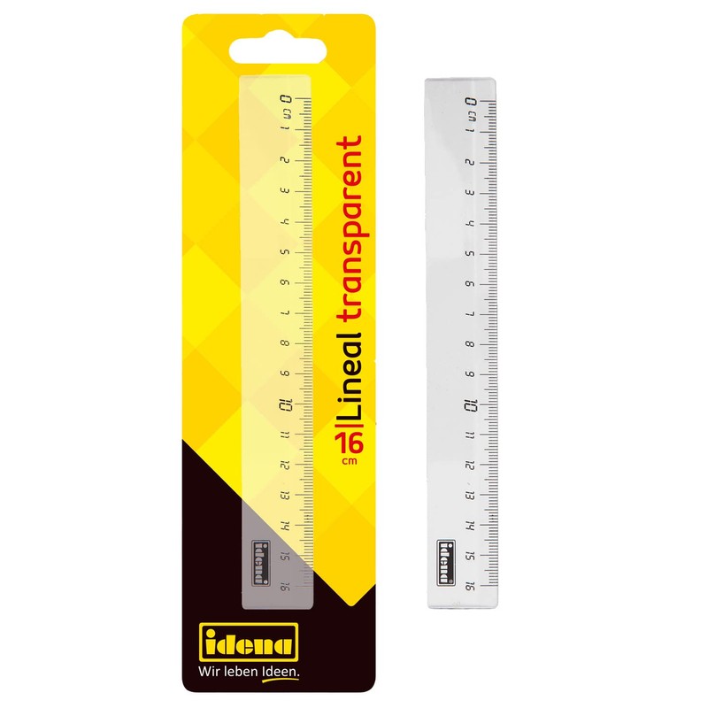 IDENA 602052 Ruler 16 cm Plastic Transparent