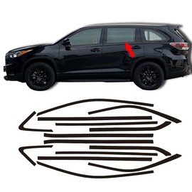 Window Trim Chrome Delete Blackout Overlay Kit Pre-Cut Vinyl Compatible for Toyota Highlander 2015-2021