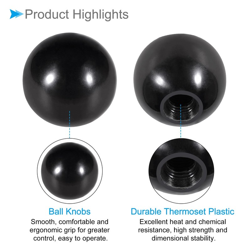 CoCud Duroplast Ball Knobs M8 Female Thread 30 mm Diameter