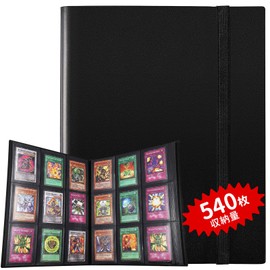 LIUDU Card File, Trading Card File, 9 Pockets, Holds 540 Cards, PP Material Cover, Elastic Bandage, Binding Card Sheets, Collects Other Game Cards... (9 Pockets, Black)
