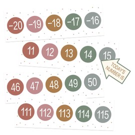 COCHIE Number Line Bulletin Board Border - 20 to 120 Classroom Decorations for Wall Total 34ft, Math Number Lines Border Strips Learning Poster Supplies for Students, Teachers (Boho Dark)