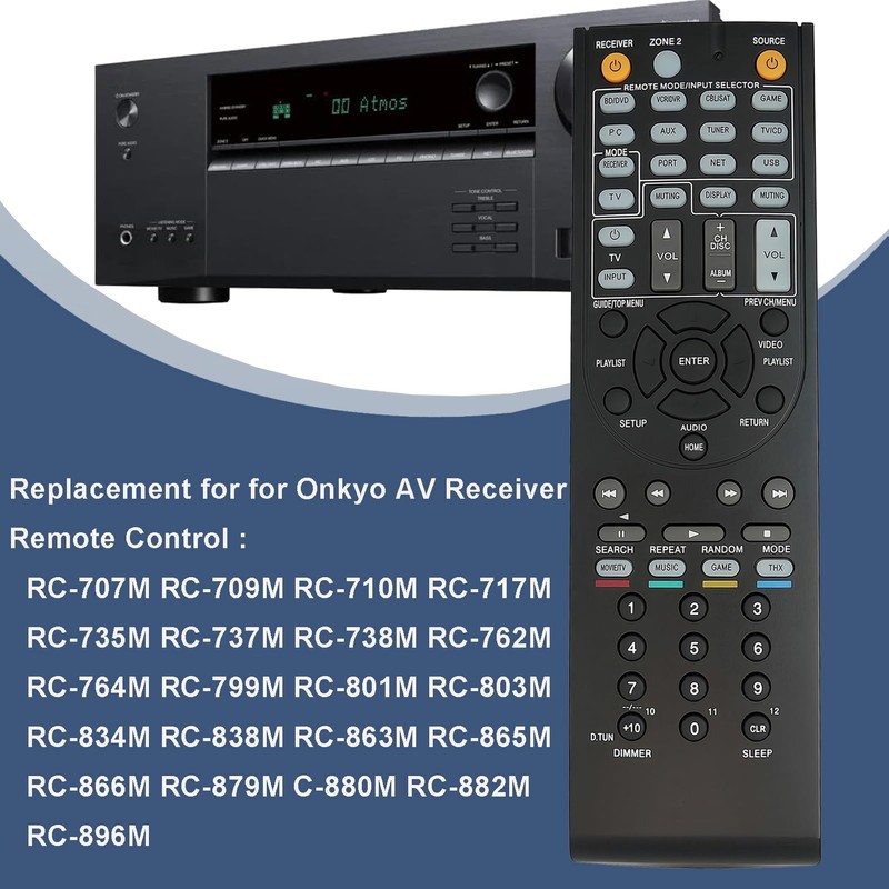 Replacement Remote Control for Onkyo AV Receiver Controller TX-NR626 TX-NR636