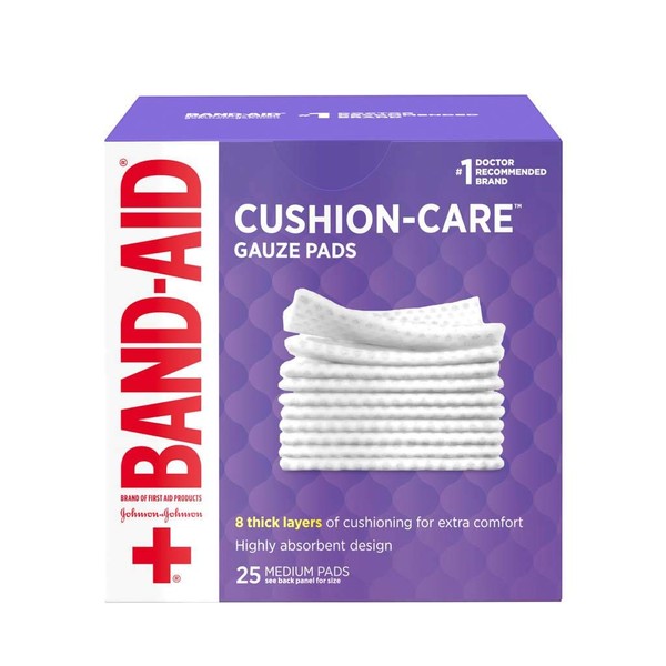 BAND-AID® Brand CUSHION-CARE™ Gauze Pads 3in x 3in, 25 count