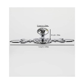 BOZONLI Pack of 2 Crystal Furniture Knobs, Cupboard Knobs, Drawer Knobs with Polished Chrome Base Plate, 120 mm Handles for Drawers, Cupboards, with Screws, Zinc Alloy + Crystal Glass