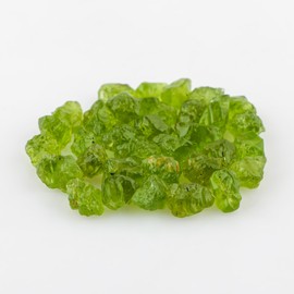 CRYSTALINES Natural Raw Peridot Gemstones Rough Stones Jewelry Making Wholesale Loose Bulk DIY Supply Chakra Healing Crystals August Birthstone, Size 8 to 14mm, 10pcs.