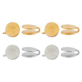 Hobbspring 8pcs Stainless Steel Non-pierced Earrings 2 Colors Pressure Earrings for Keloids 11x11.5mm Keloid Earrings Pressure Clip for Women Men Ladies(Golden and Stainless Steel Color)